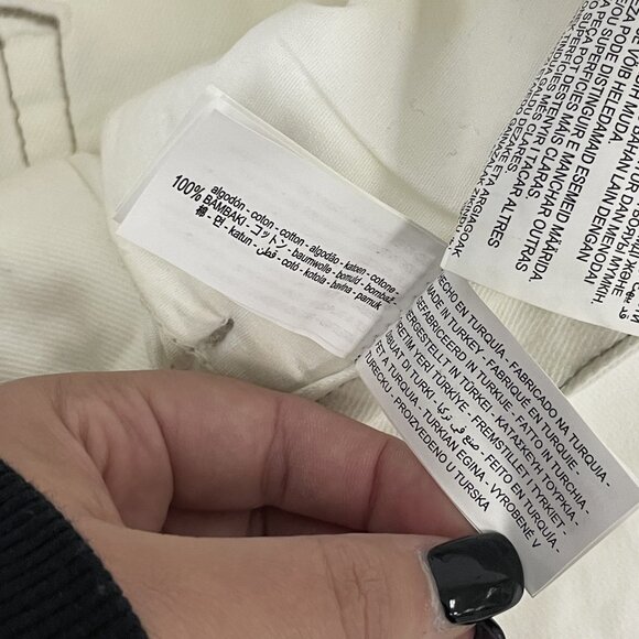 Zara Womens Jeans EU 38 US 6 Barrel-Leg White High-Waist Stretch 6045/051 NWT - Picture 10 of 16